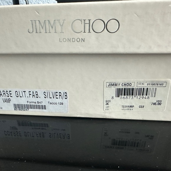 Jimmy Choo Black Glitter Vamp Ankle Strap
Platform Heels size 6 - Picture 10 of 11